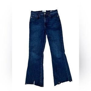 FRAME Women’s Le Crop Mini Bootcut Distressed Raw Hem High-Rise Blue Jeans 28
